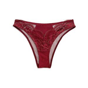 Adore Me Women's Farina Unlined Panty Lace & Mesh in Rhubarb Red Sz 2X NWT
